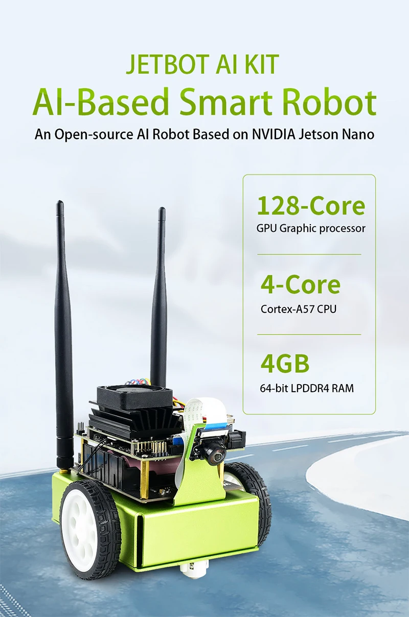 JetBot AI Kit 8MP FOV камера распознавание объектов трекинг автопилот робот на основе Jetson