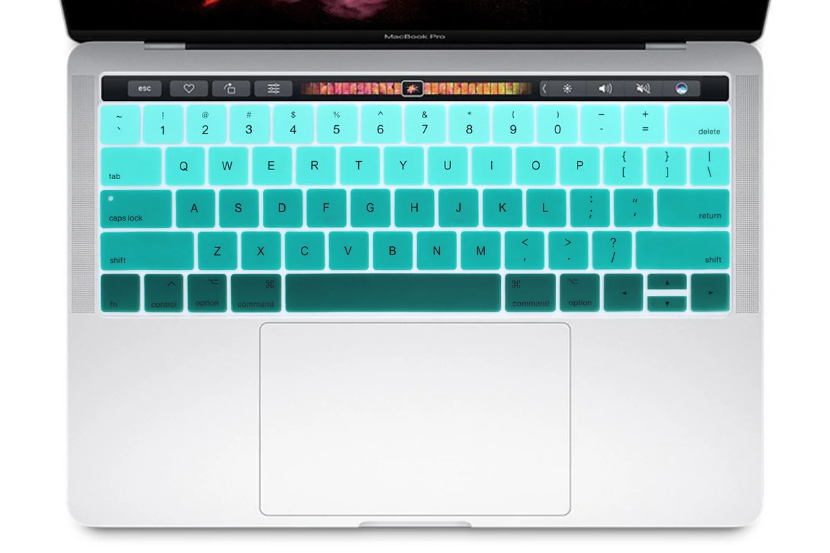 КРЗ стильный дизайн Силиконовая Клавиатура США кожного покрова для Mac Pro 13,3 дюйма A2159 15,4 дюймов A1707 // выпуска сенсорной панелью - Цвет: Ombre Green