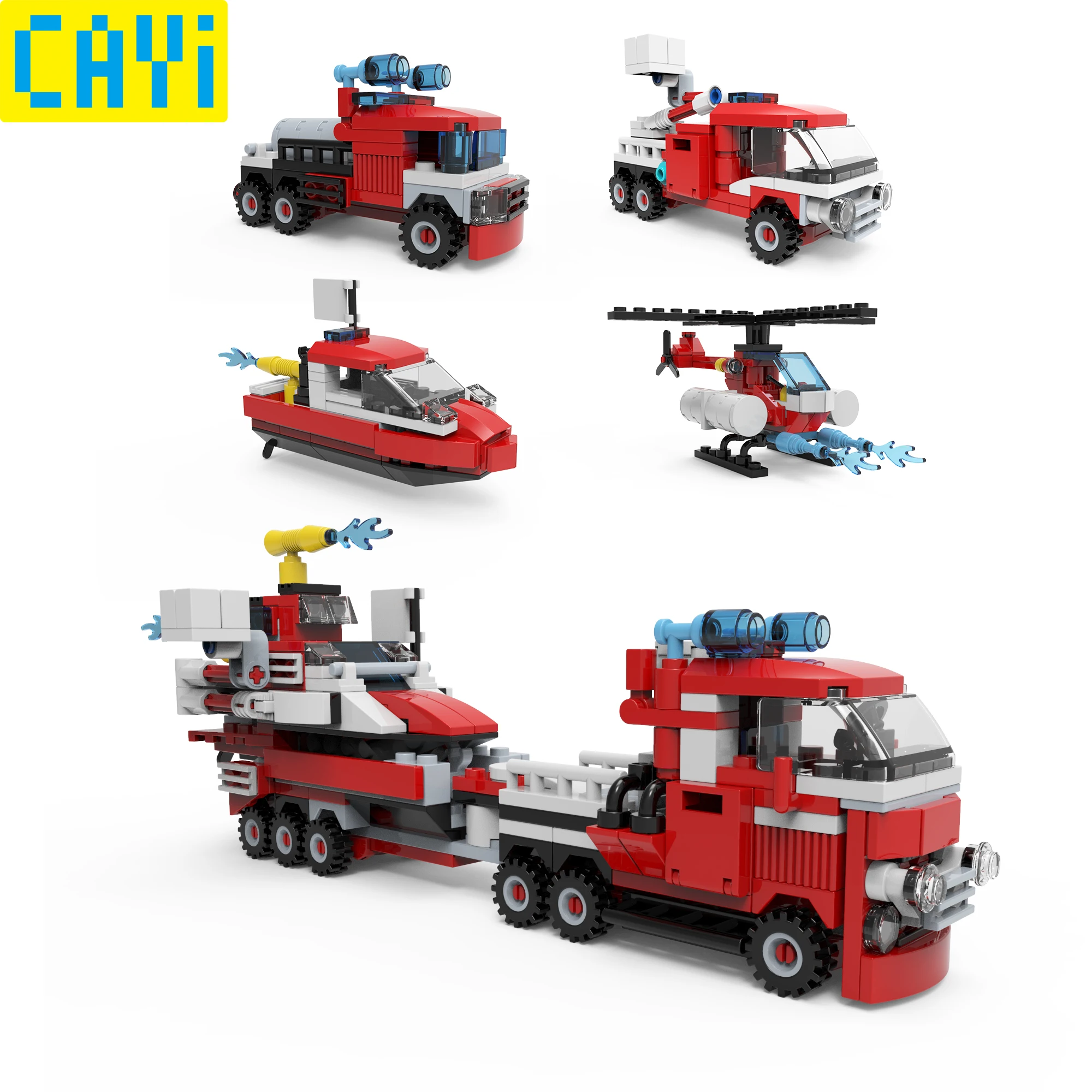 4 в 1 342 шт. совместимая серия пожарно-спасательных машин LegOINGs City пожарная машина
