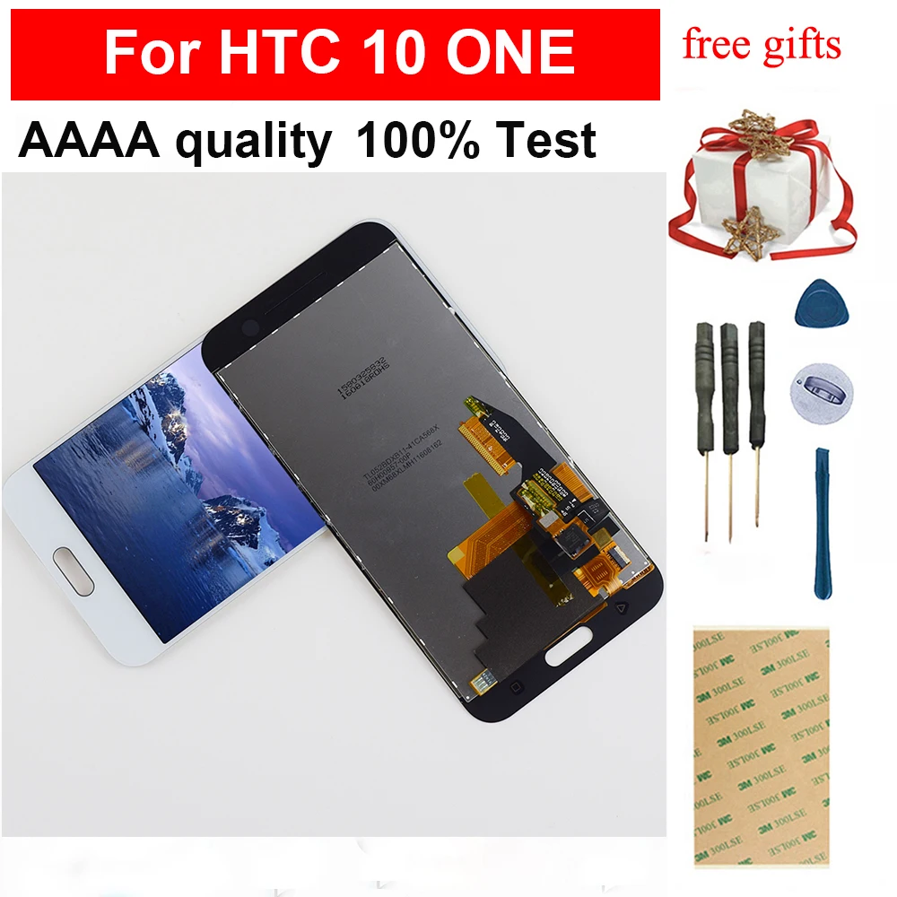 

100% тест черный/белый для htc 10 ONE M10 сенсорный экран дигитайзер панель Стекло сенсор + ЖК-дисплей панель монитор модуль в сборе
