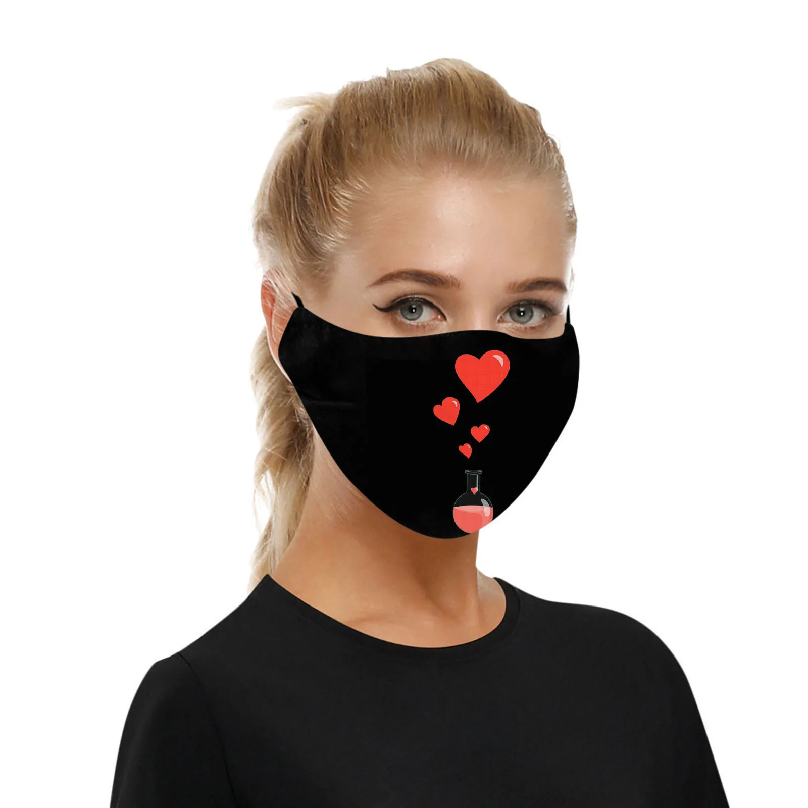 

10pc Valentine's Day Faceless Mouth Masks For Protection Dustproof Reusable Earloop Outdoor Mask Masque R1