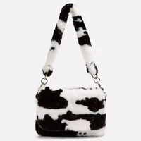 cow bag women shoulder bag winter faux animal fur handbag for women 2020 party lady small underarm tote bag cute birthday gift