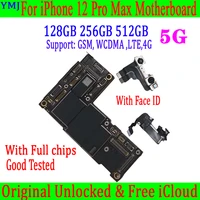 withno face id for iphone 12 pro max motherboard 128gb 256g 100 original unlock free icloud full tested logic board replace