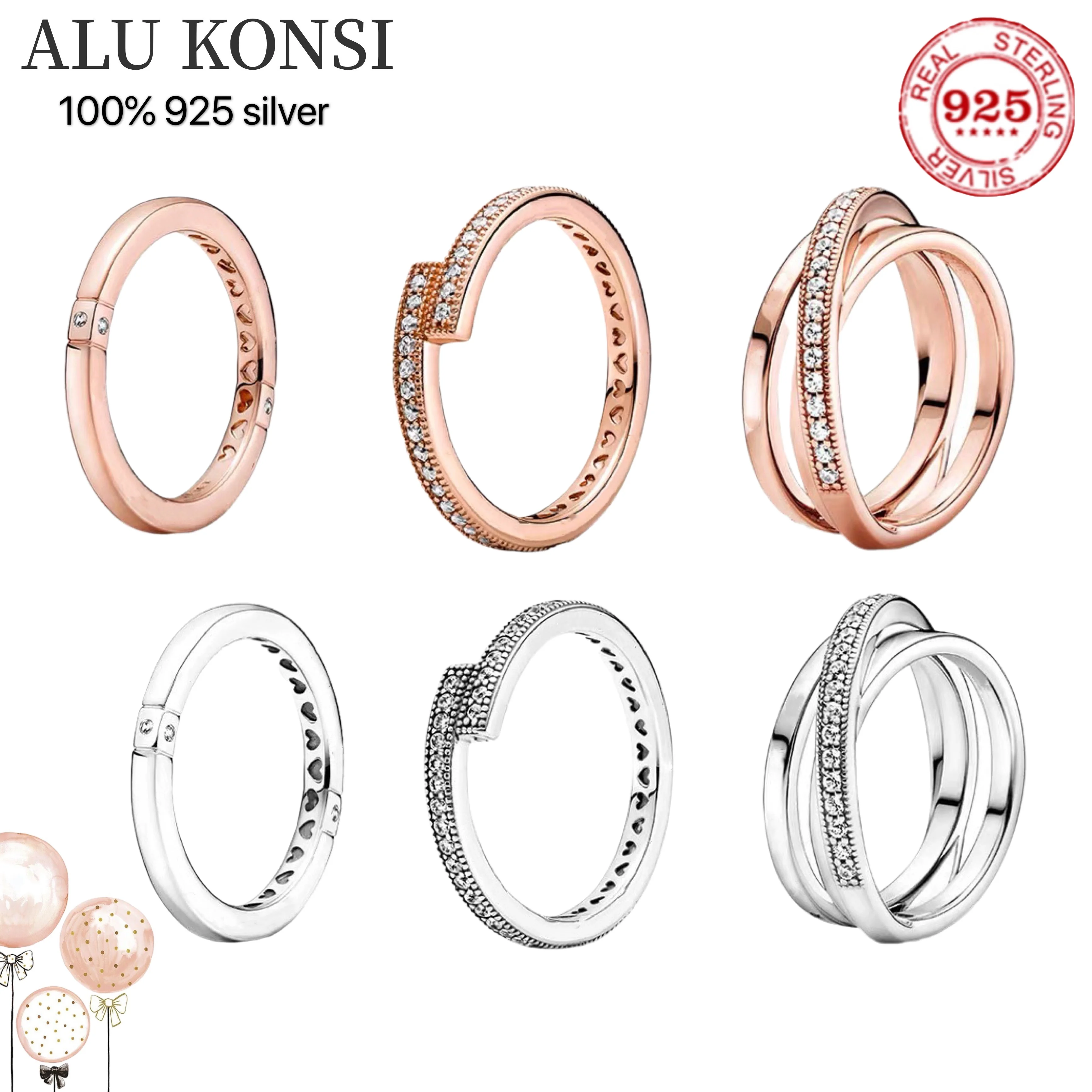 

Новинка 2021, кольцо из серебра пробы с тремя кольцами в форме сердца и неправильного круга, двухцветное кольцо с несколькими кольцами, двухст...