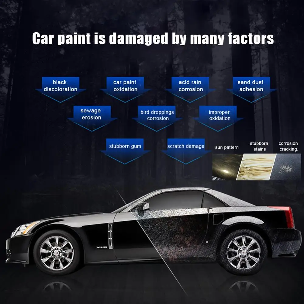 Черный воск для ухода за краской Водонепроницаемый уход царапинами ремонт
