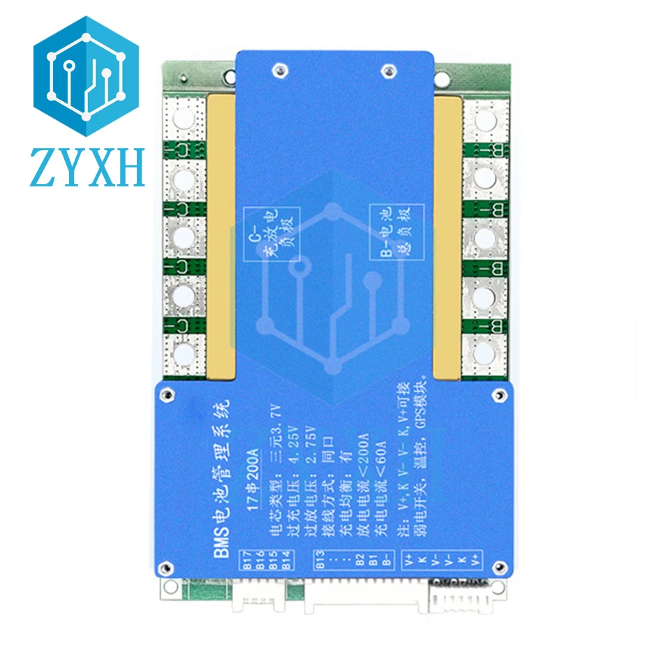 

Комплект литий-ионных аккумуляторов BMS 17S, 3,7 А, а, а, 60 в, в, балансировочная плата с встроенной температурной защитой NTC Для Escooter