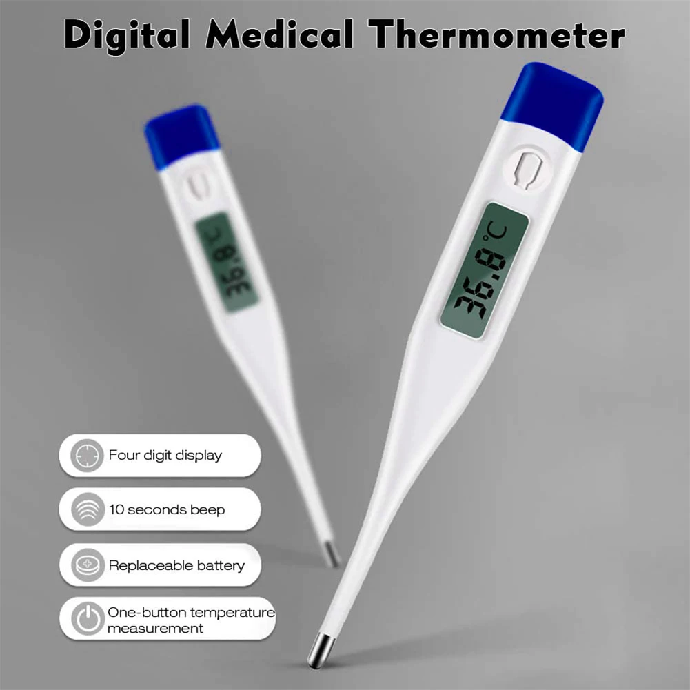 

Oral Thermometer with Fever Indicator Flexible Tip for Baby Kids Adults