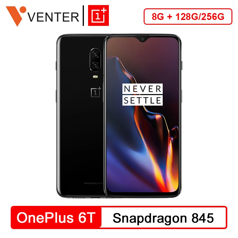 Глобальная ПЗУ Oneplus 6 T 6 T 8GB 128GB Snapdragon 845 6,4" 19,5: 9 полный экран в дисплее отпечаток пальца 20MP OxygenOS мобильный телефон