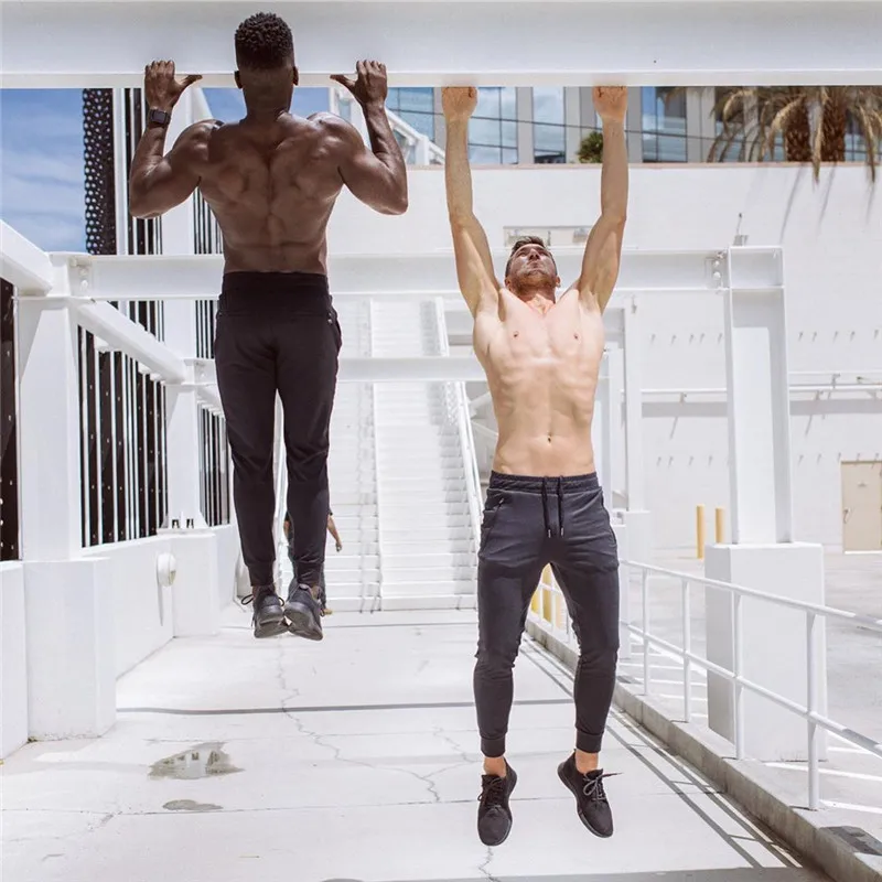 Мужские тренировочные джоггеры повседневные спортивные штаны на молнии с