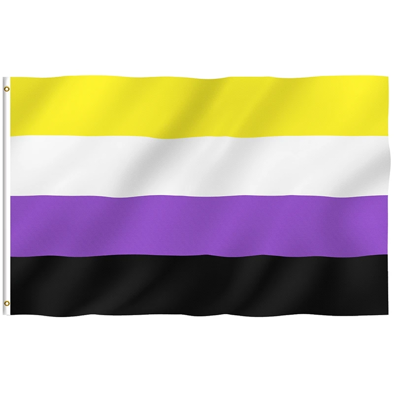 

3x5 Ft Non-Binary Pride Flag Vivid Color UV Fade Resistant Canvas Header Brass Grommets Polyester