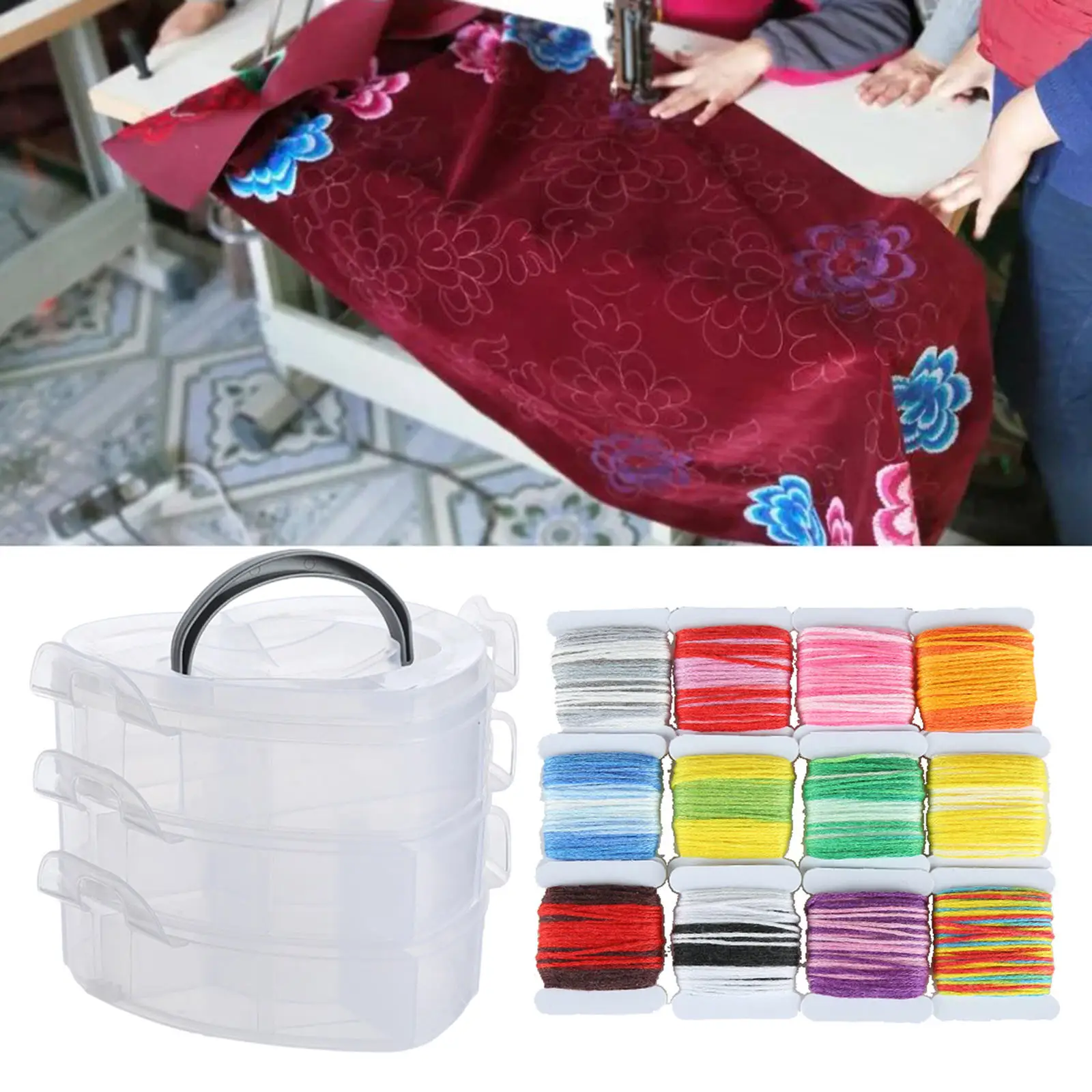 

1Pc Storage Box, Multipurpose Organizer and Storage Case for Art Craft, Cosmetic, Stationery, Sewing Thread