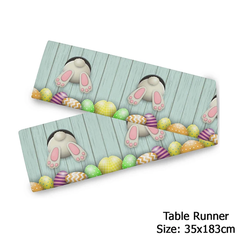 

Bunny Rabbit Easter Eggs Table Runners Modern Polyester Fiber Tablecloths Party Decoration Table Runner Easter Decor