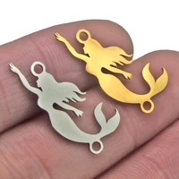 5pcs stainless steel lucky mermaid priness necklace fate love portrait pendant for girl women prom gift charms jewelry making