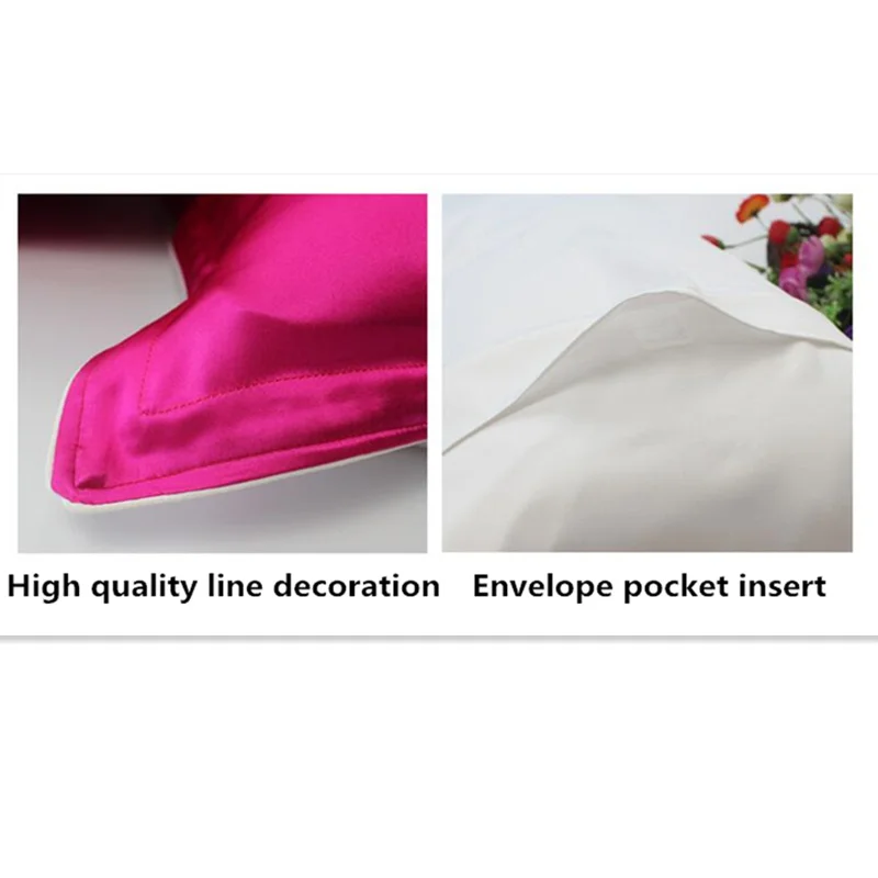 

Multi Color Single Side 100% Silk Pillow Case Wrapped With Silk Pillow Case Healthy Sleep Pillow Case