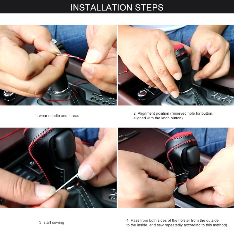 Автомобильный чехол для рычага переключения передач Прошитый кожаный салона