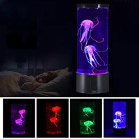 led colorful jellyfish lava lamp simulation jellyfish tank lamp is suitable for home office decoration bedroom night lamp