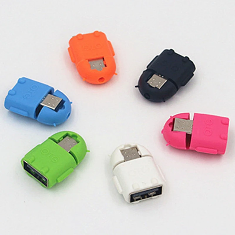 Милый мини робот в форме микро USB 2 0 конвертер OTG кабель адаптер для планшетных ПК