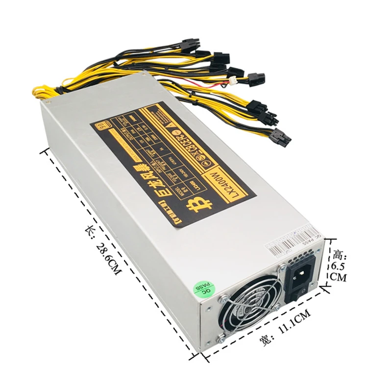Источник питания для горной установки 2400 Вт 6PIN* 10 ATX 12V 199A Antminer S9 S7 L3 WhatsMiner M3 ETH BTC LTC DASH Miner PSU F