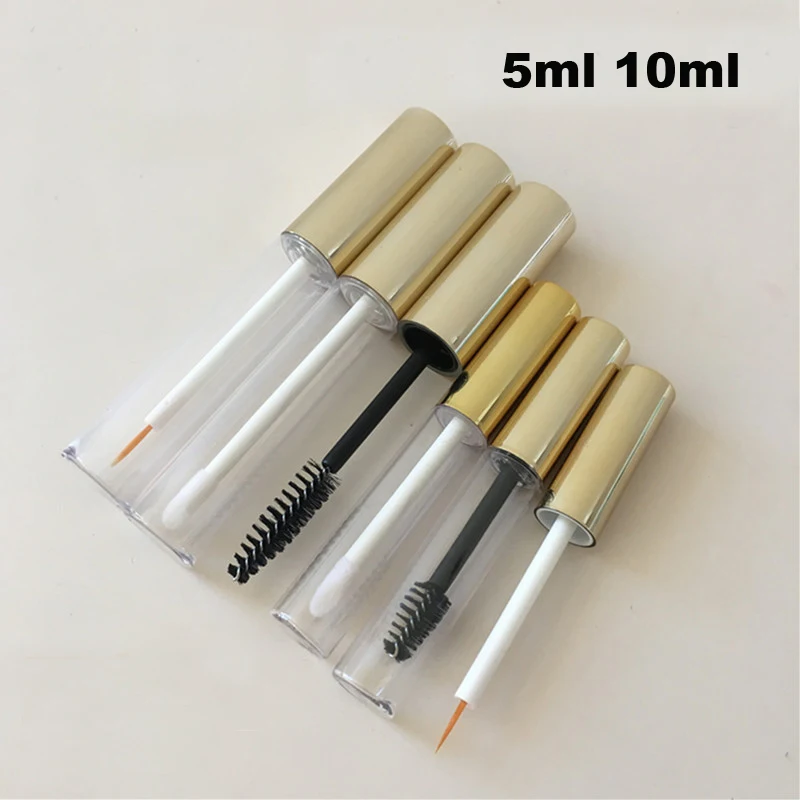 5 мл 10 пустой прозрачный блеск для губ упаковочные контейнеры Золотая крышка