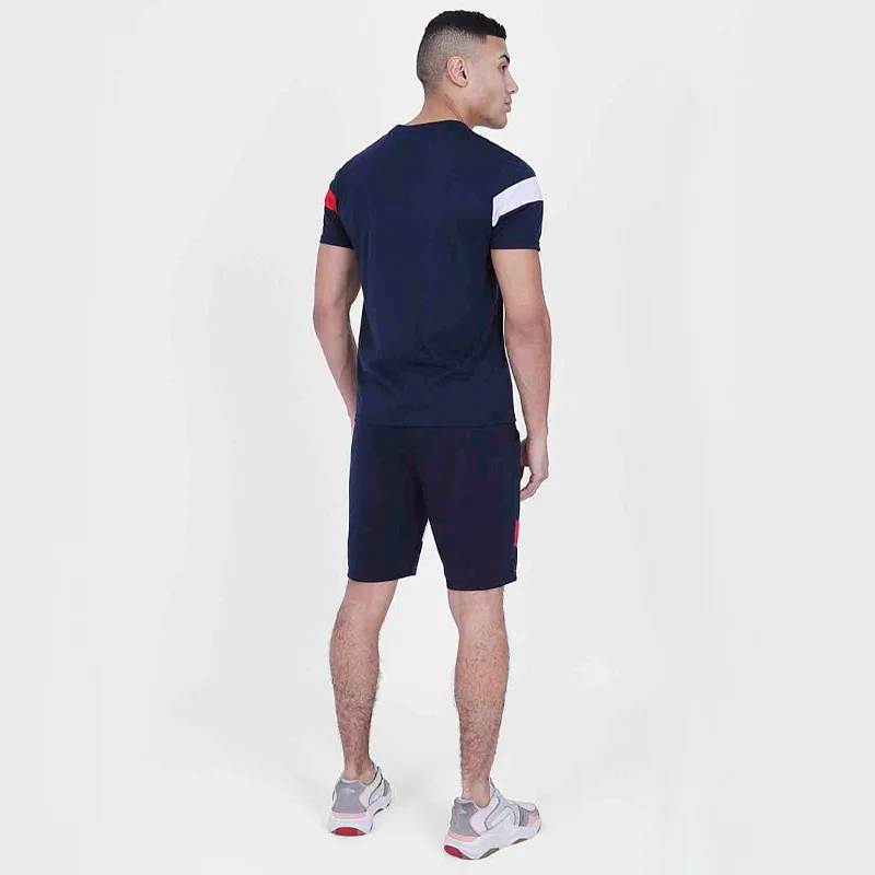 

The new summer fashion trend sports 3D men's short sleeve suit men's casual loose round collar source manufacturers custo