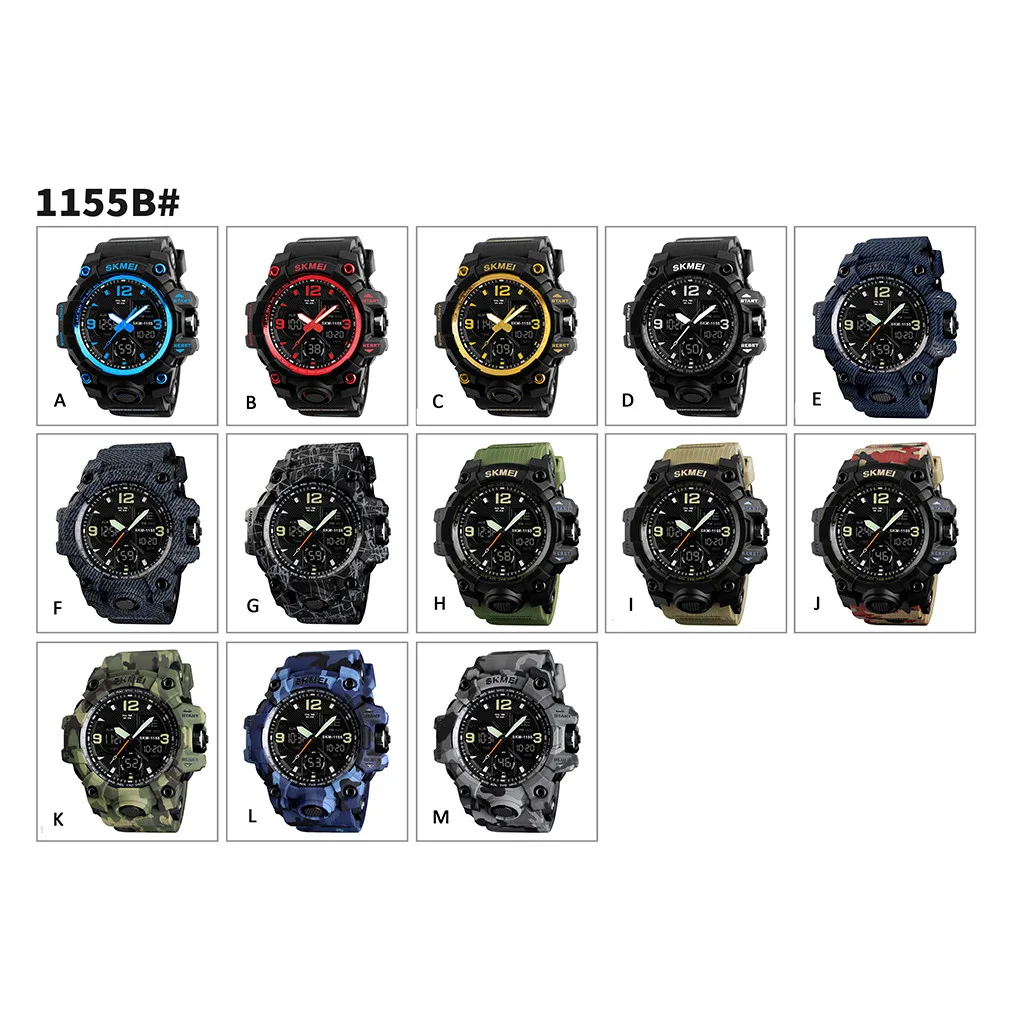 

Men Sport Watch Dual Display Analog Digital Led Electronic mens Watch Fashion Top Brand Luxury Sports Watches montre homme