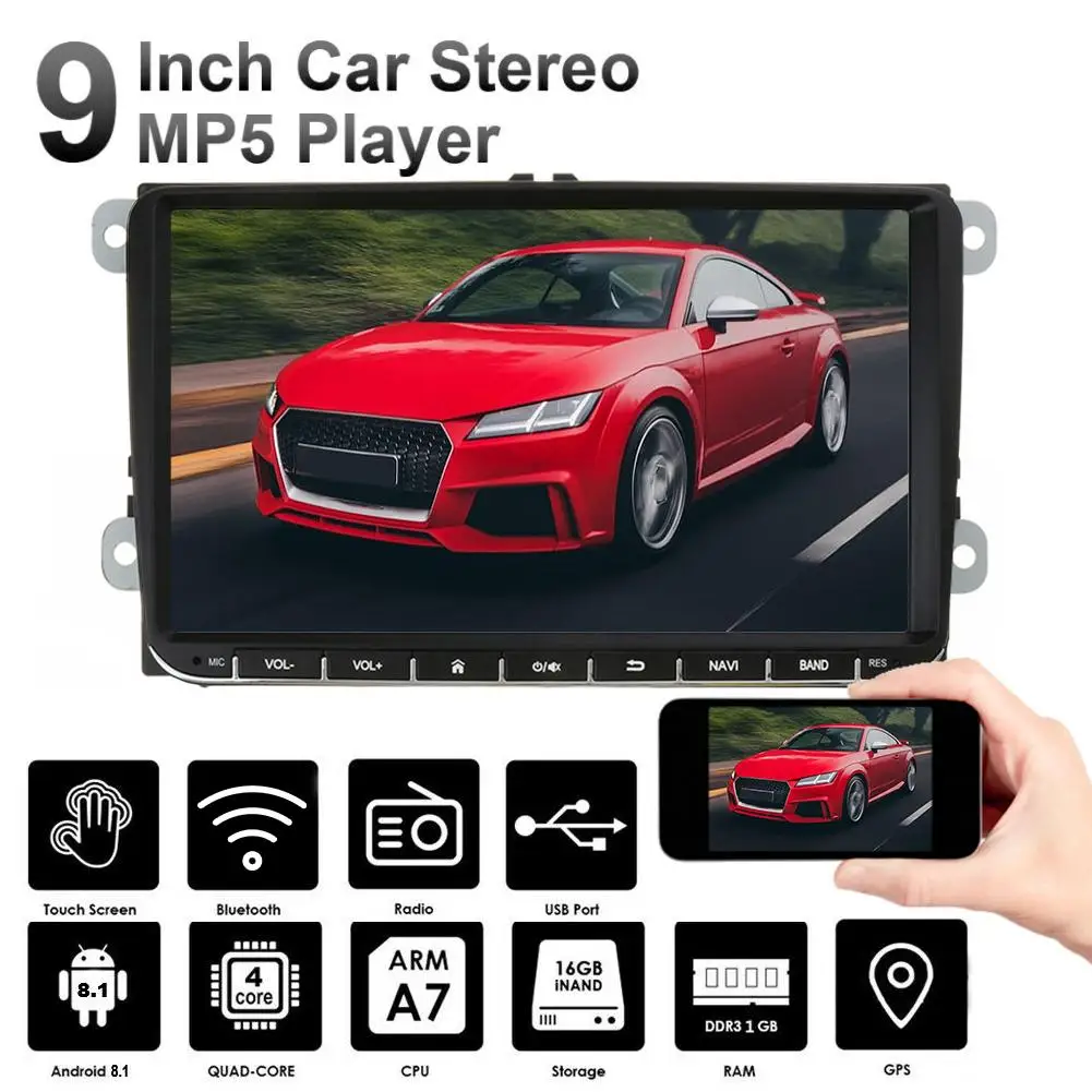 Автомобильный DVD плеер 12 В 9 дюймов Android 8 1 + 16 встроенных GPS универсальная