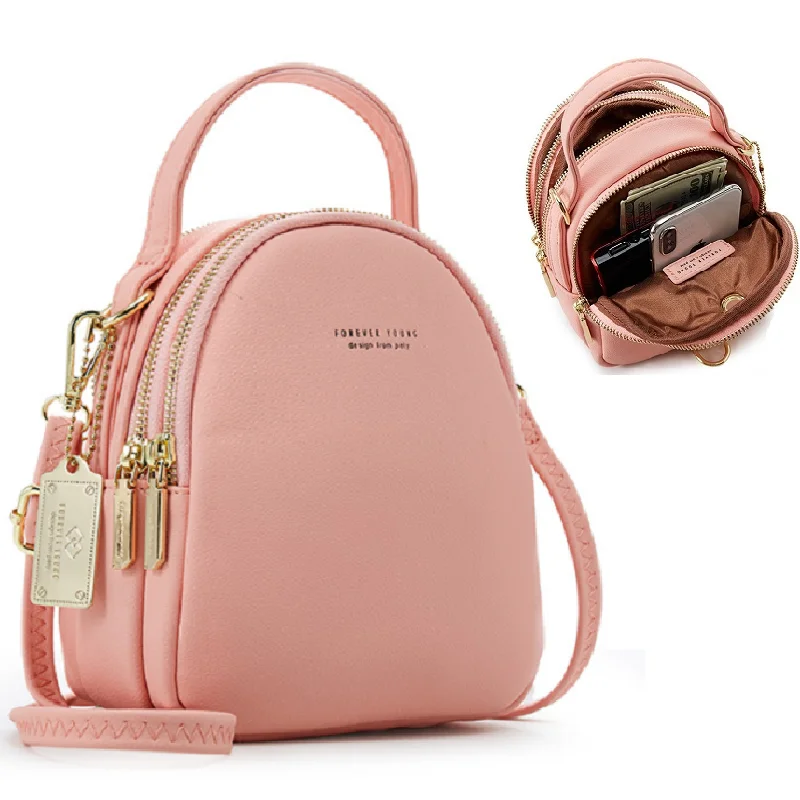 Женский мини-рюкзак сумка через плечо из искусственной кожи для