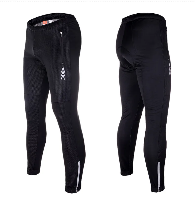 Зимние Термальность флисовые мужские велосипедные штаны длинные 5D мягкий