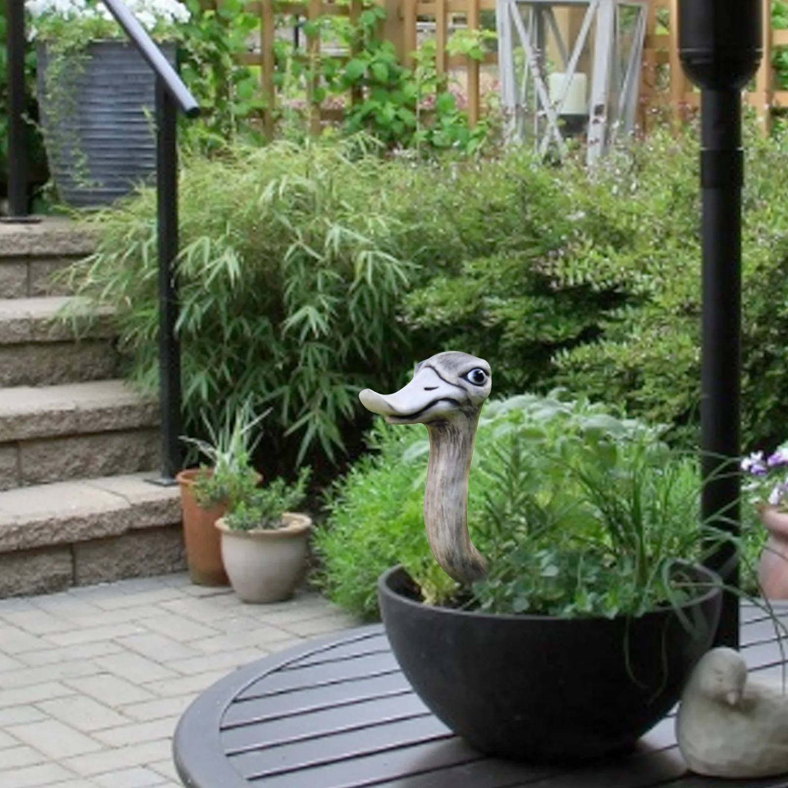 

Outdoor Garden Statues Outdoor Sculptures Decoration Ornament Figurines Ostrich Head Simulation Animal Model Shooting Props