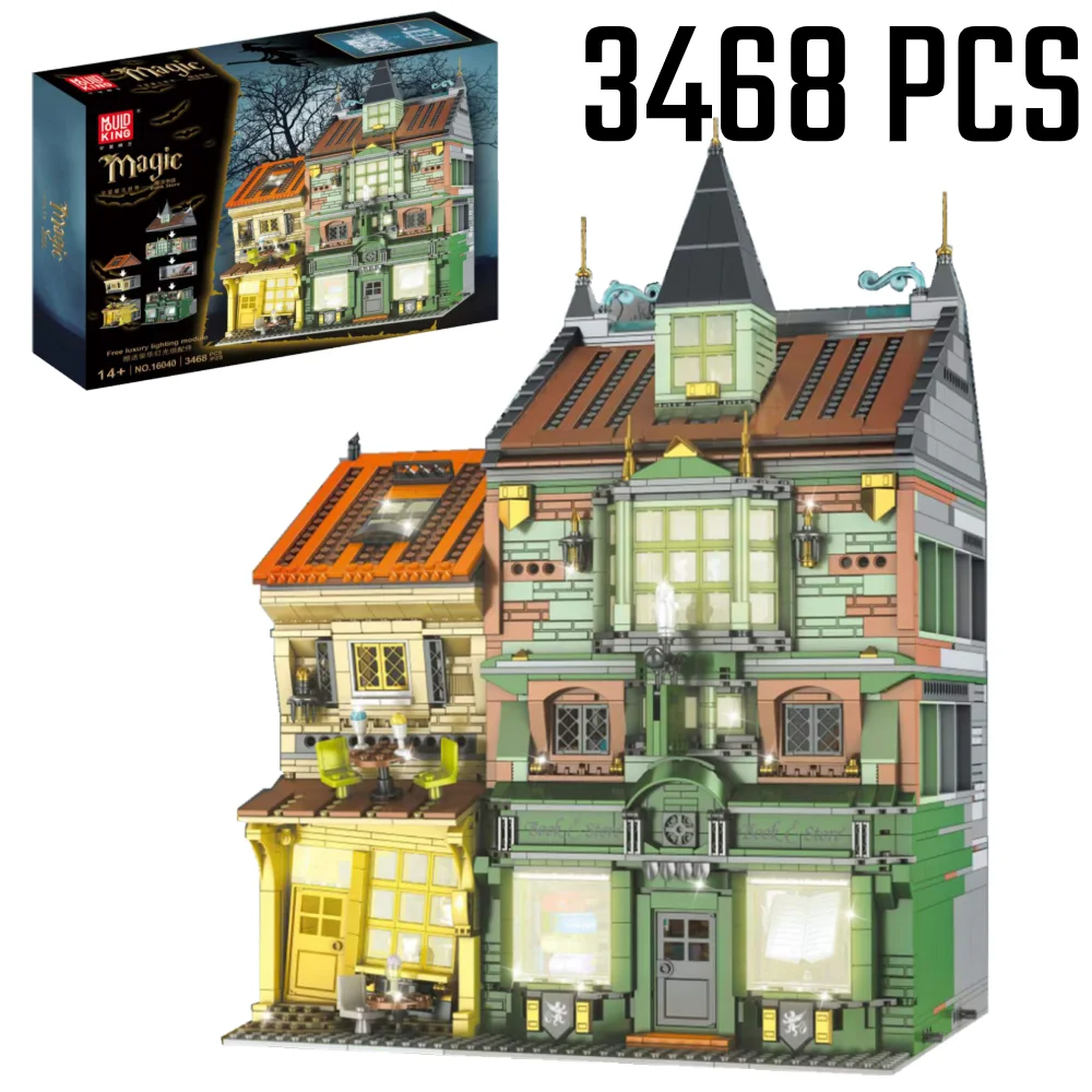 

Mould King 16040 Creative Street view Building Blocks The Magic Book Store Set Assembly Bricks Kids Brain Game Model Toys Gifts
