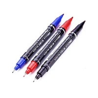 3pcsset blackbluered colored dual tip 0 51 mm fast dry permanent marker pens for school office supplies student stationery