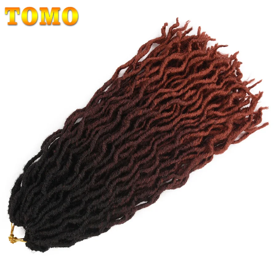 TOMO Ombre Faux Locs Curly вязанные крючком волосы для женщин 24 пряди блонд крючком косички богиня Locs 18 дюймов синтетические плетеные волосы
