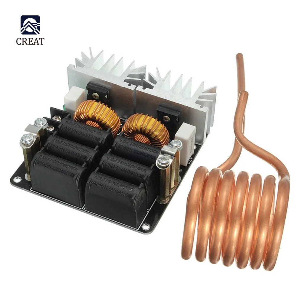 

DC12-48V 20A 1000W Нагревательный модуль низковольтный индукционный нагревательный модуль с катушкой Tesla