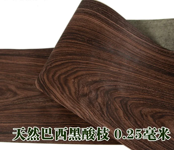 

Length:2.5Meters W: 200mm T:0.25mm Brazil Black Acid Aatural Wood Veneer