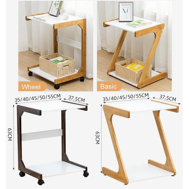 

Tea Table End Table For Office Coffee Table Wooden Round/Square Magazine Shelf Small Table Movable Bedroom Living Room Furniture