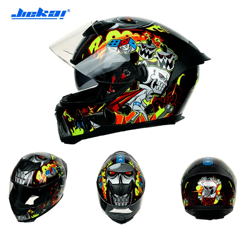 Full Face Motorcycle Helmet Dual Visor Tail Wing Racing Washable Lining Moto Safety Helm Casco Casque DOT Approved | Автомобили и