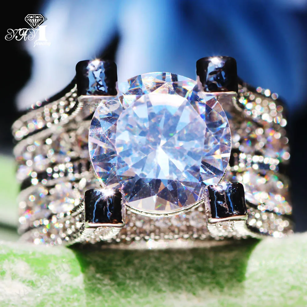 

Изящные Ювелирные изделия YaYI, огранка принцессы, белый натуральный Муассанит, циркон, серебряный цвет, обручальное кольцо для свадебной веч...