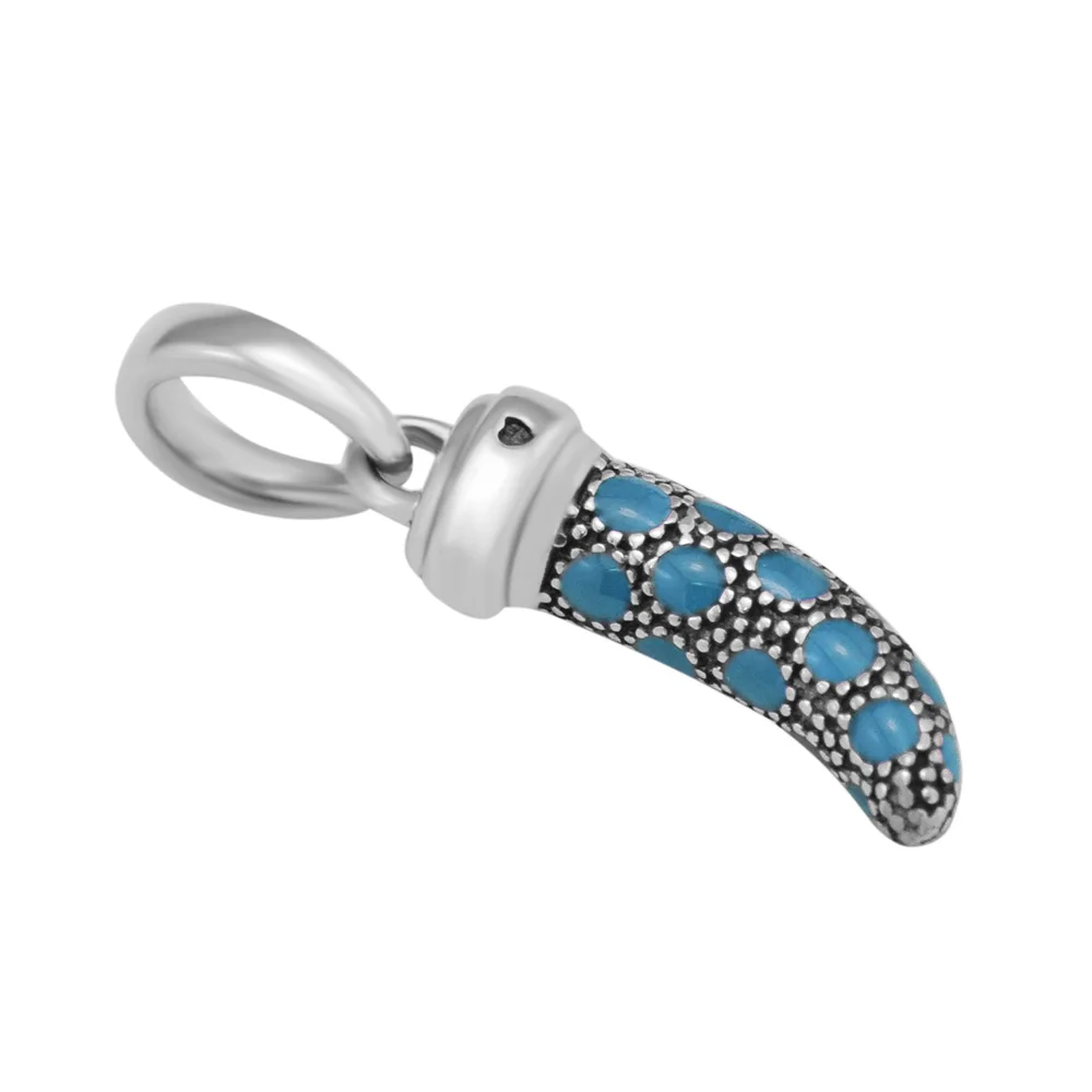 

DIY Beads Blue Stone Amulet Necklace Pendant Sterling Silver Jewelry Making Fits Original 925 Silver Charms Bracelets For Woman