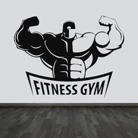bodybuilder gym sign fitness club coach sport muscles wall sticker vinyl home decor decals interior art mural wallpaper s009
