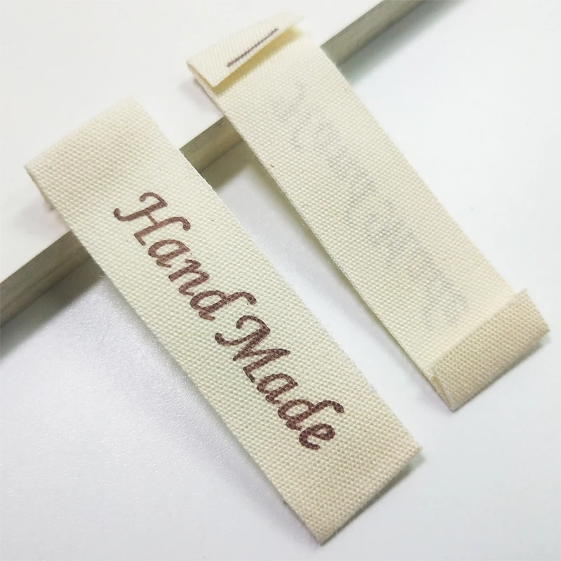 FreeShipping100PcsHandMadeCottonWovenPrintedLabelsClothesGarmentTagsDIYScrapbookingCraftSewingAccessoriesSpotSupportCustomizatio|Этикетки