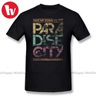 Мужская хлопковая футболка с принтом Guns N Roses, 5XL, 6XL, с коротким рукавом, с надписью Paradise City, размера плюс