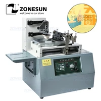 zonesun automatic ink pad printing machine electric production date coding machine plastic milk carton bottle glass pad printer