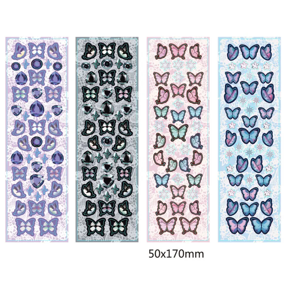 Colorful Butterfly Laser Sticker Dece Korean Diary Album Stationery Planner Korea Star Chaser Props Fluorescent Stickers Kawaii