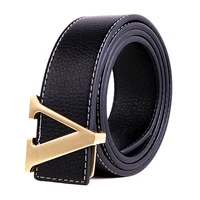 2021 new trendy high quality luxury lychee pattern genuine leather belt brown patchwork jeans cowboy for men and women belts