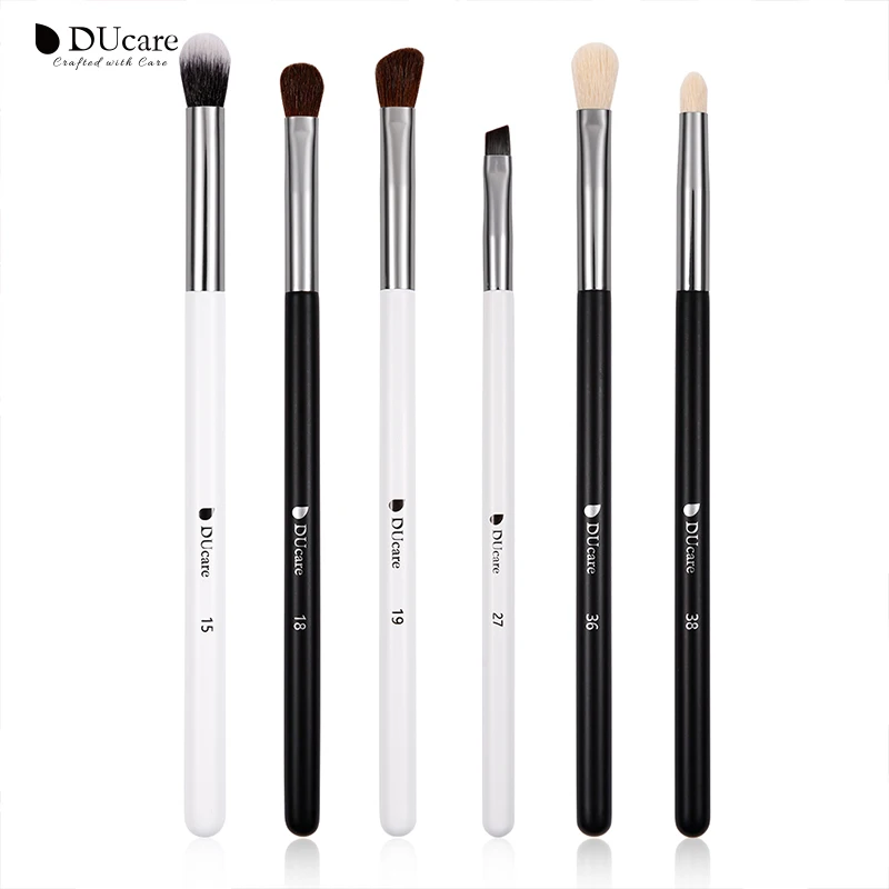 DUcare 6 шт. Профессиональные кисти для макияжа натуральные козья шерсть тени век