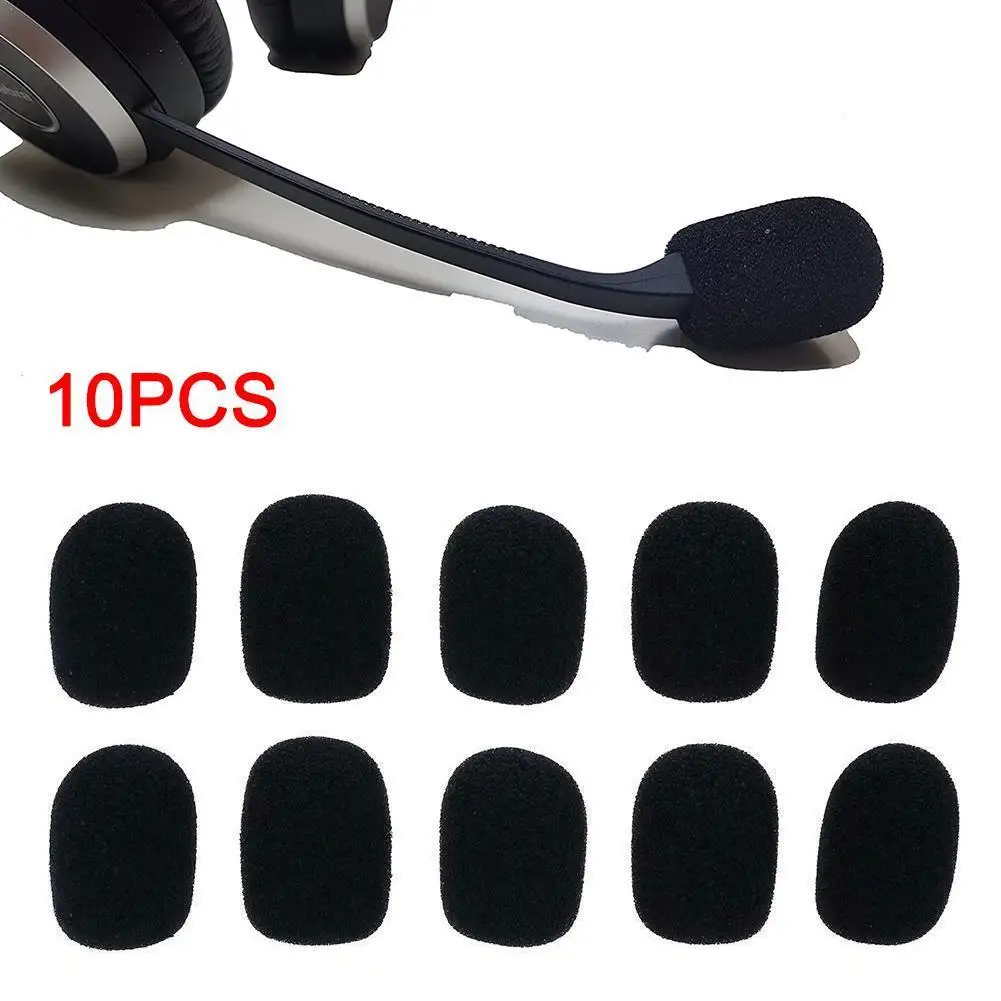 

10 Pcs/set Black Replacement Foam Sponge Covers Lavalier Wheat Dustproof Sponge for Headset Microphone Sponge Windproof Cover
