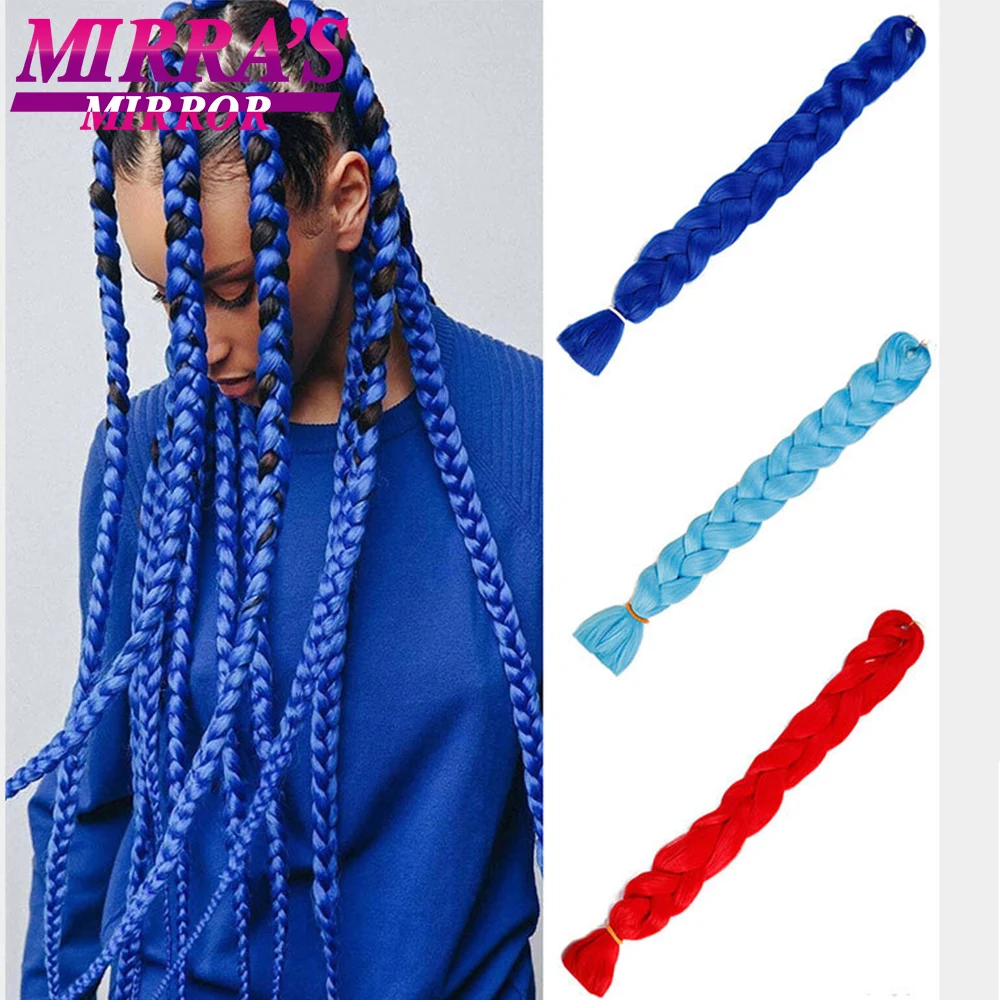 41 Inch Jumbo Braiding Hair Extensions Long Jumbo Braids for Box Braids Crochet Hair Synthetic Fiber Fake Hair Mirra's Mirror