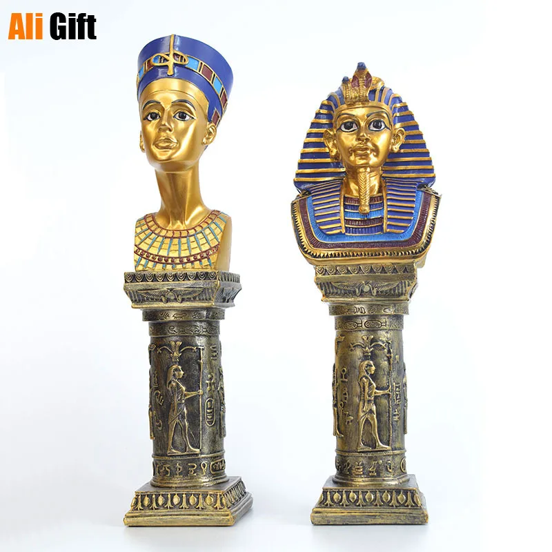 

Египетская голова Фараона, скульптурные украшения, статуэтка Клеопатры, король танкхамун, Декор для дома, современная настольная гостиная
