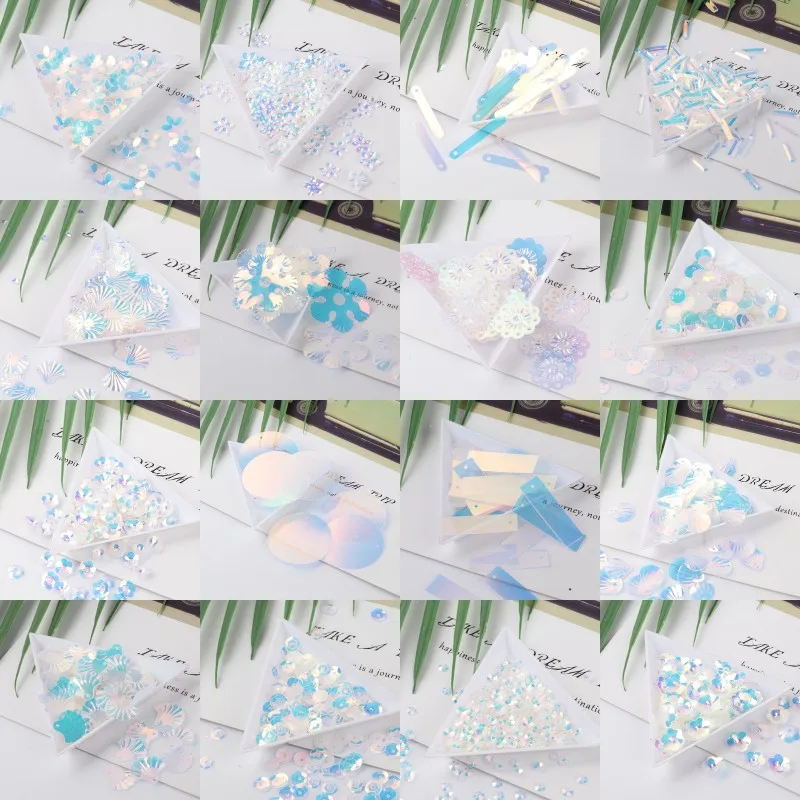 

10g/Pack Blue Crystal Sequins PET Round Flower Plum Rectangle Paillettes Craft Gift Bag Decro DIY Sewing Lentejuelas Accessories