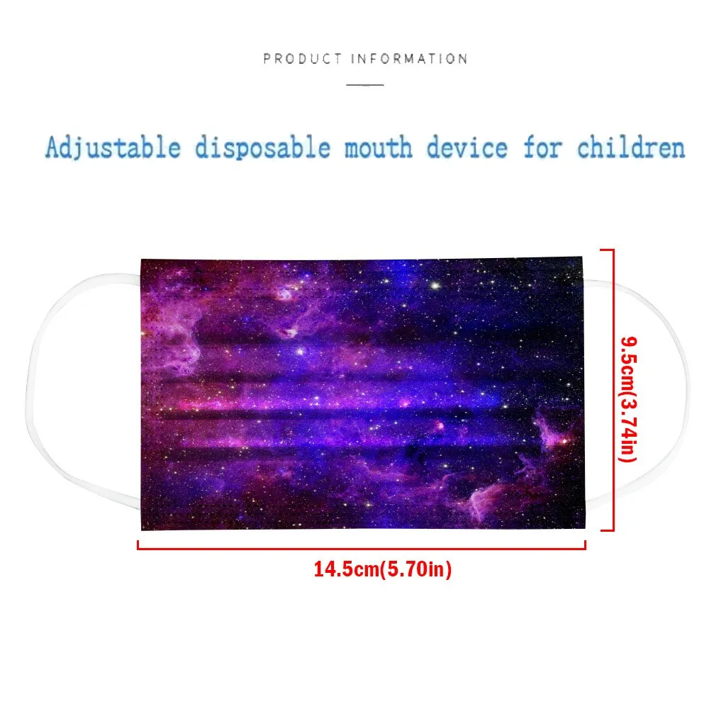 

100pc Cartoon Kids Disposable Mask 3 Layer Child Filter Hygiene Thicken Children Face Mouth Mask Planet Print Earloops Mask d45